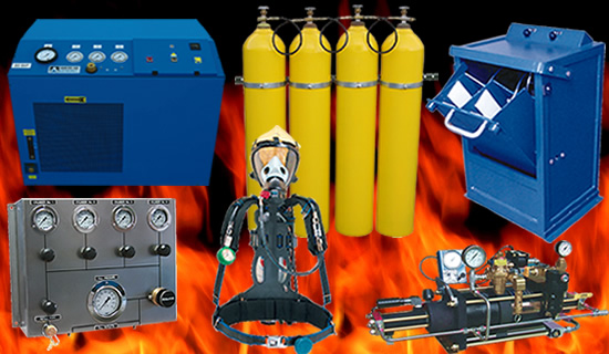 High pressure breathing air - Air Control Panels, Breathing Apparatus, Air Cascade Systems, Haskel Boosters, Fill Containment Stations - Firefighting, EMS, Industrial srevices